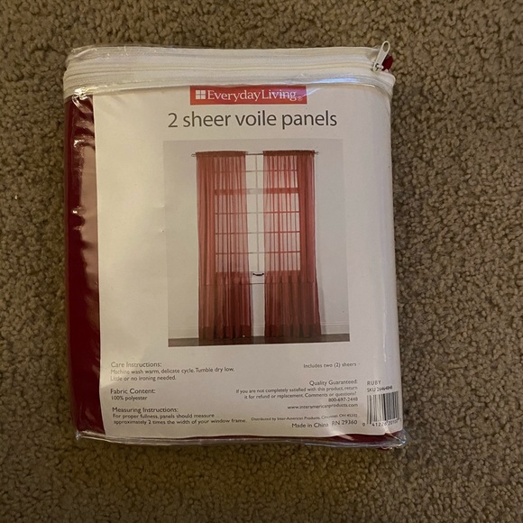 Ruby red sheer curtains - Picture 1 of 3